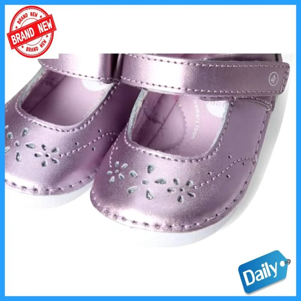 Soft Motion Mary Jane Flats for Baby Girls with Ortholite Memory Foam